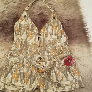 Classic Apple Bottom Cargo Short Romper New